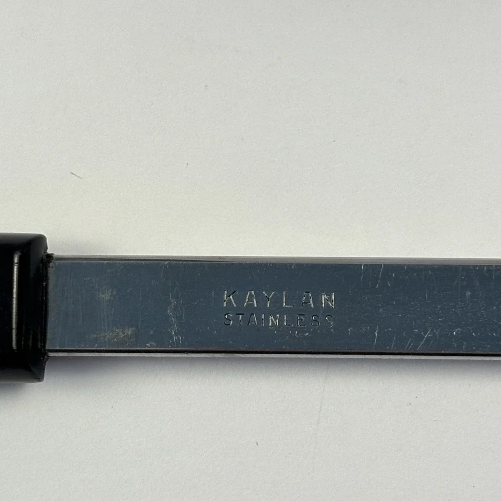 Kaylan Stainless Steel Black‎ Handle Meat Fork And White Handle Ladle Retro